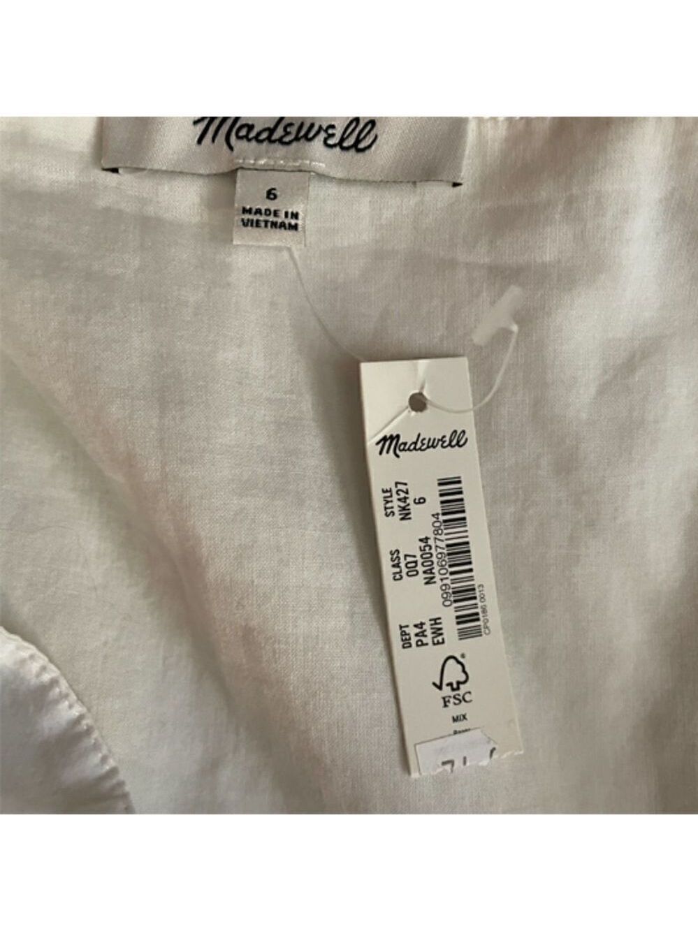 Madewell Tiered White Boho Midi Dress Size 6 - Picture 8 of 12
